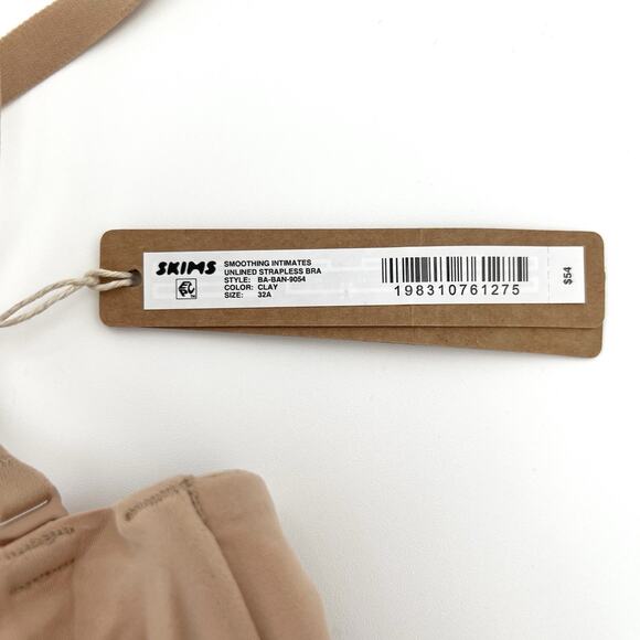 Skims 32A Smoothing Intimates Unlined Strapless Convertible Bra Clay BA-BAN-9054 - Picture 2 of 5